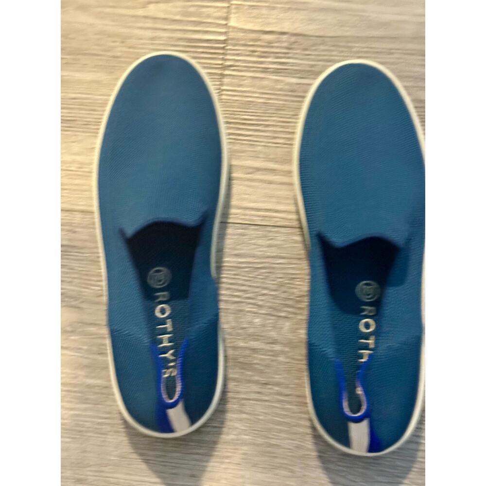 Rothys Womens Blue The City Slip On Sneaker Comfort Sustainable Loafer Sz 9 - Picture 2 of 6
